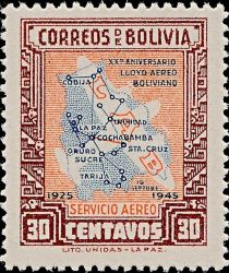 Map of Bolivian Air Lines