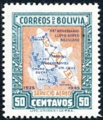 Map of Bolivian Air Lines