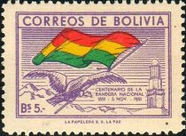 Andean Condor and flag of Bollivia