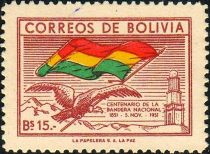 Andean Condor and flag of Bollivia