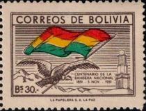 Andean Condor and flag of Bollivia