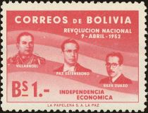 G.Villarroel, V.Paz Estenssoro and H.Siles Zuazo