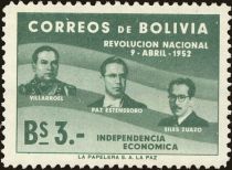 G.Villarroel, V.Paz Estenssoro and H.Siles Zuazo