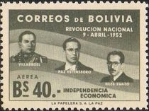 G.Villarroel, V.Paz Estenssoro and H.Siles Zuazo