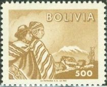 Indians and Mt. Illimani