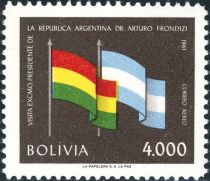 Flags of Bolivia and Argentina