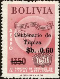 Overprint "Centenario de Tupiza" and Value