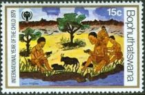 International Year of the Child - Africans and animal silhou