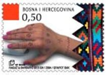 Traditional tattoo of Croatian women in Bosnia and Herzegovi