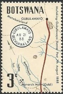 Gubulawayo Cancel and Map of Trail