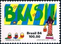 Girl Painting Word "BRASIL"