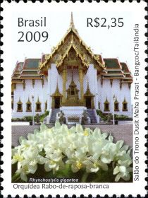 Thai Architecture and Orchid Flowers