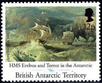 HMS Erebus and HMS Terror in Antarctic, by J. Carmichael