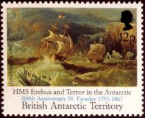 HMS Erebus and HMS Terror in Antarctic, by J. Carmichael