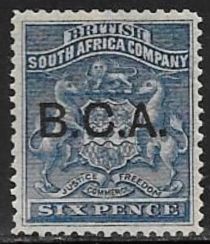 Arms of British South Africa Company - overprinted B.C.A.