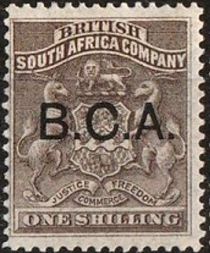 Arms of British South Africa Company - overprinted B.C.A.