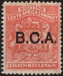 Arms of British South Africa Company - overprinted B.C.A.