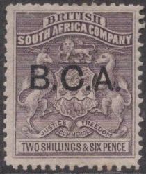 Arms of British South Africa Company - overprinted B.C.A.