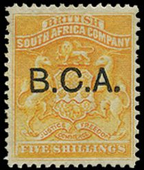 Arms of British South Africa Company - overprinted B.C.A.