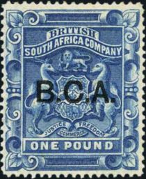 Arms of British South Africa Company - overprinted B.C.A.