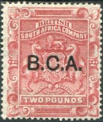 Arms of British South Africa Company - overprinted B.C.A.