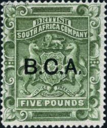 Arms of British South Africa Company - overprinted B.C.A.