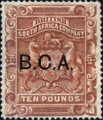 Arms of British South Africa Company - overprinted B.C.A.