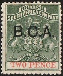 Arms of British South Africa Company - overprinted B.C.A.