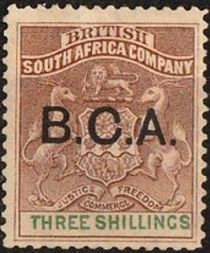 Arms of British South Africa Company - overprinted