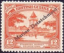 Stabroek Market, Georgetown. Marine Detachment overprint