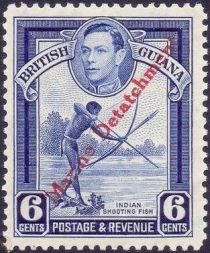 Indian shooting fish. Marine Detachment overprint