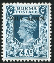 King George VI overprinted MILY ADMIN