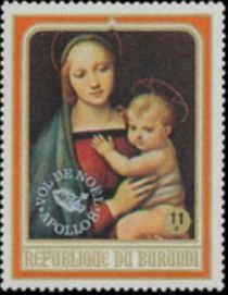 Madonna del Gran Duca, Raphael, with overprint