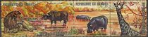 Strip of 4 Stamps with African Animals