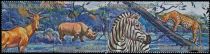 Strip of 4 Stamps with African Animals