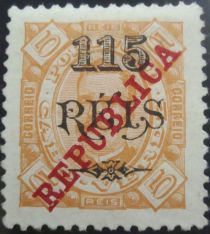 Kings D. Luís I and D. Carlos I, with surcharge «REPUBLICA»