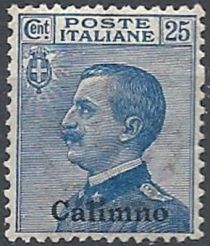 Effigy of Vittorio Emanuele III to the left, overprinted