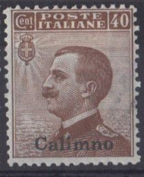 Effigy of Vittorio Emanuele III to the left, overprinted