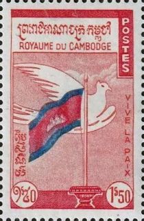 Cambodian Flag and Dove