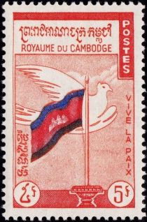 Cambodian Flag and Dove