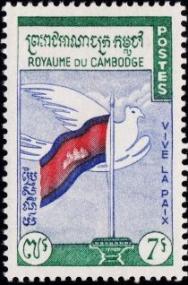 Cambodian Flag and Dove