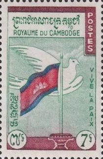 Cambodian Flag and Dove