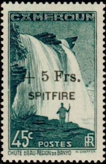 Falls of M'bam River near Banyo overprint & surcharge