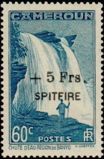 Falls of M'bam River near Banyo overprint & surcharge