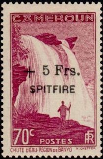 Falls of M'bam River near Banyo overprint & surcharge