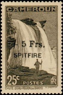 Falls of M'bam River near Banyo overprint & surcharge