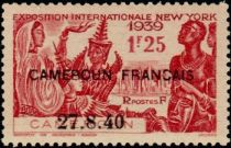 French Colony Residents and the NY Skyline overprinted