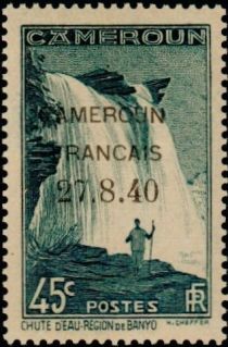 Falls of M'bam River near Banyo overprint