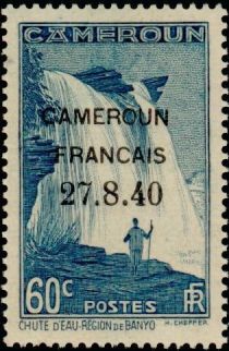 Falls of M'bam River near Banyo overprint