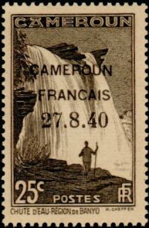 Falls of M'bam River near Banyo overprint